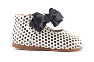 Eli ballerina dots, wit zwart (maat 19-24)