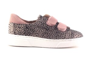 Eli sneakers, dots met oudroze velcro (maat 26-40)