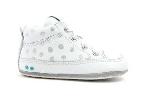 Bunnies prestappers dots, wit zilver (maat 19-23)