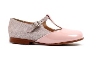 Eli gespschoen, lak roze glitter (maat 25-36)