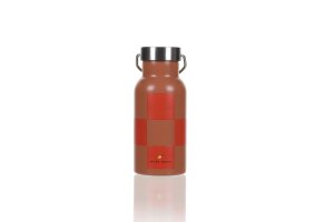 Sticky Lemon drinkfles, 350ml checkerboard red