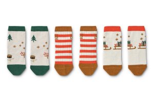 Liewood korte sokken, 3-pack holiday sandy mix (maat 19/22 - 29/32)