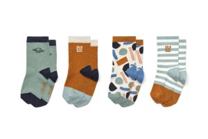 Liewood korte sokken, 4-pack planet multimix  (maat 17/18 - 33/36)