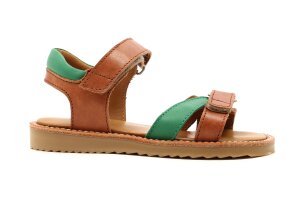 Angulus sandaal, cognac/groen (maat 25-32)