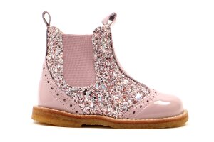 Angulus chelsea laarsje, lak roze glitter (maat 22-25)