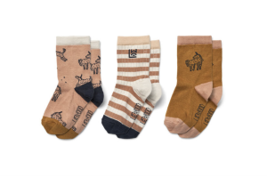 Liewood korte sokken, 3-pack unicorn pale Tuscany mix (maat 19/22 - 29/32)