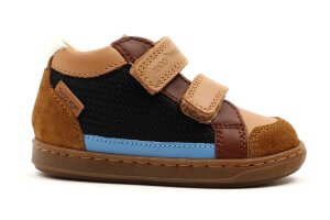 Shoopom veterschoentjes, cognac/blauw (maat 20-25)