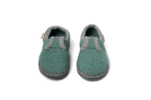 Giesswein pantoffel wol, groen (maat 24-35)