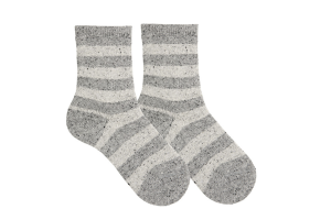 Condor korte sokken, tweed striped 978 grijs (maat 19/22 - 36/39)