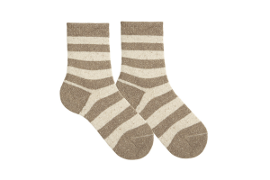 Condor korte sokken, tweed striped 933 bruin (maat 19/22 - 36/39)
