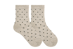Condor wollen sok, microdots 901 beige (maat 16/18 - 36/39)