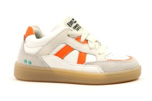 Bunnies sneakers, wit/fluo-oranje (maat 24-35)