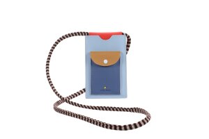 Sticky Lemon phone pouch, zissou blue + blue whale
