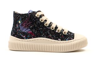 Bana & Co basketter, glitter blauw (maat 24-35)