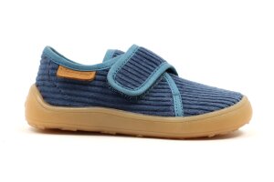 Bisgaard pantoffel, ribfluweel blauw  (maat 24-38)