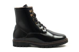 Bisgaard veterboots, zwart lak warmgevoerd (maat 32-40)