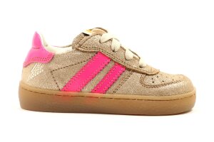 Ocra sneakers, goud glitter/fluoroze (maat 22-41)