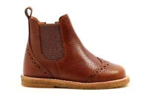 Angulus chelsea laarsje, cognac/glitter rek (maat 21-25)