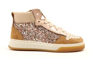 Beberlis basketters, beige glitter (maat 25-35)