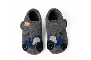 Living Kitzbühel pantoffel wol, traktor grijs  (maat 20-30)