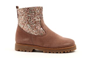 Beberlis laarsje, wolgevoerd oudroze glitter (maat 27-37)