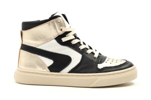 Bana & Co basketter, wit/zwart/goud (maat 28-40)