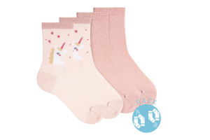 Condor 2-pack sokken, Unicorn nude (maat 23/26 - 32/35)