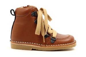 Petasil veterboots, warm cognac/zwart (maat 25-34)
