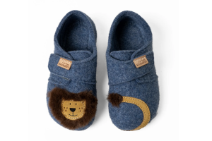 Living Kitzbühel pantoffel, lion blauw (maat 20-30)