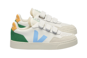 Veja sneakers V90, wit/groen (maat 22-35)