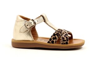 Pom d'Api sandaaltje, goud leopard (maat 20 -27)