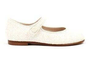 Beberlis ballerina, wit glitter (maat 28-36)