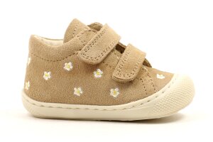 Naturino velcroschoentje, beige madeliefjes (maat 18-23)
