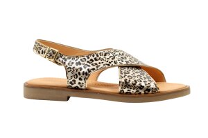Ocra sandaal, leopard goud (maat 36-42)