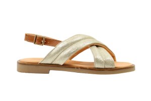 Ocra sandaal, goud/cognac (maat 31-42)