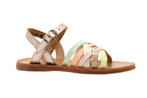 Pom d'Api sandaal, goud/pastel (maat 26-38)
