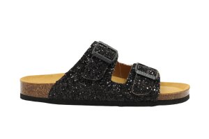 Plakton slippers, zwart glitter (maat 36-42)