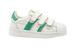 Hip sneakers, wit/groen (maat 24-41)