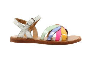 Pom d'Api sandaal, zilver multi (maat 27-38)