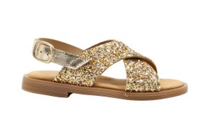Beberlis sandalen, goud glitters (maat 28-39)