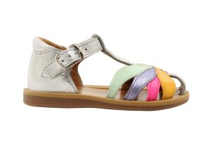 Pom d'Api sandaaltje, zilver multi  (maat 19-27)